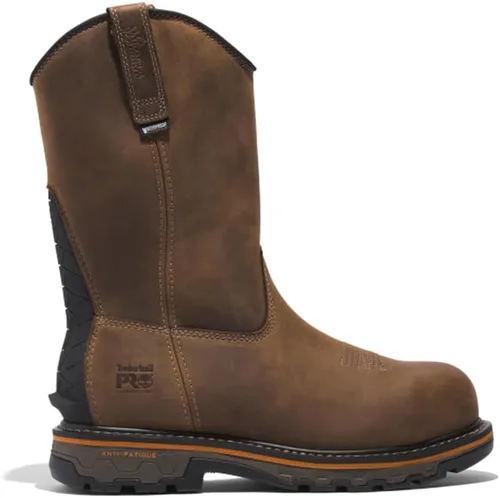 Vista 22 de Timberland PRO Botas de trabajo True Grit sin cordones con puntera compuesta para hombre Marrón-2024 Nuevo