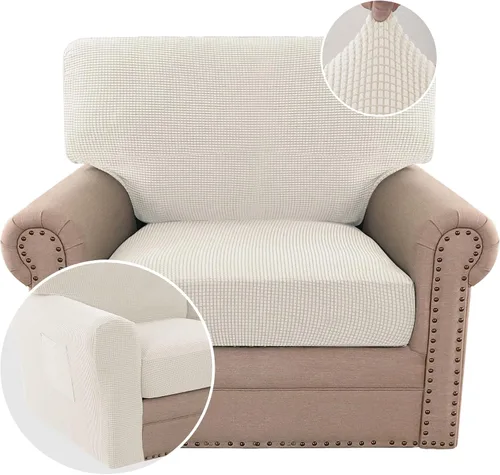 Vista 49 de H.VERSAILTEX Fundas elásticas para sillas de varias piezas, fundas para cojines ajustables para asiento y respaldo