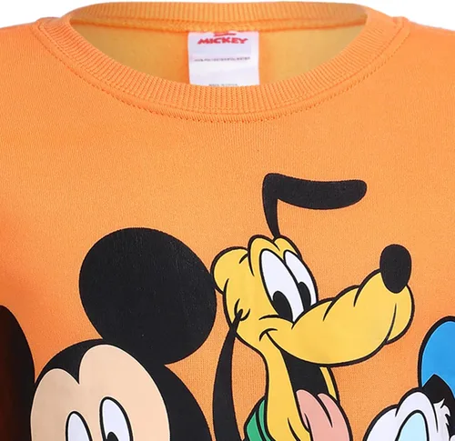 Vista 3 de Disney Mickey Mouse - Conjunto de sudadera y pantalón deportivo para niños pequeños y niños pequeños, azul o rojonegro o naranjaazul marino