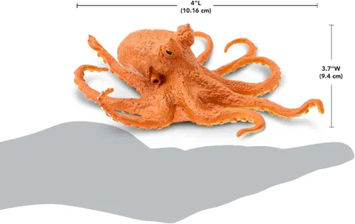 Vista 3 de Safari Ltd. Figura de pulpo – Figura detallada de plástico de 5 pulgadas – Divertido juguete educativo para niños, niñas y niños a partir de 3 años
