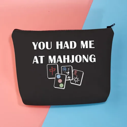 Vista 6 de BDPWSS Divertido Mahjong Mahjong Bolsa de Mahjong Amante Regalo Mahjong Azulejos Bolsa Mahjong Chica Cosméticos Bolsa Mahjong Juego de mesa Bolsa