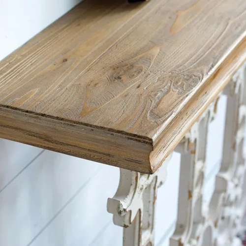 Vista 7 de Mesa consola pequeña de 31.9 pulgadas, estilo retro, estilo campestre, estilo francés, vintage, mesa de entrada, mesa de sofá para sala de estar