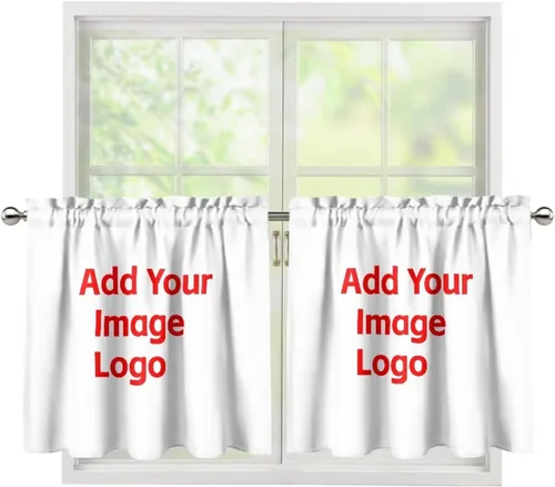 Vista 66 de God Bssing You Tier Curtains for July 4Th 2026 27.5x24 2 Panels Light Filtering Half Window Rod Pocket for Kitchen/Bathroom