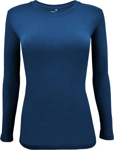 Vista 61 de Natural Uniforms Camiseta Under Scrub para mujer, cuello redondo, manga larga, paquete de 3, paquete múltiple de 3