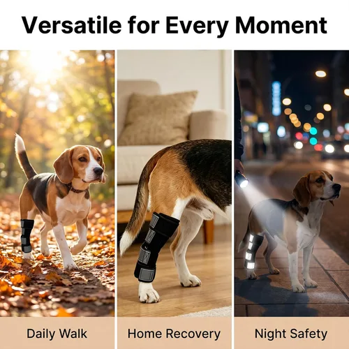 Vista 6 de Dog Leg Brace for Back Leg Support Adjustable Hock & Ankle Compression Wrap