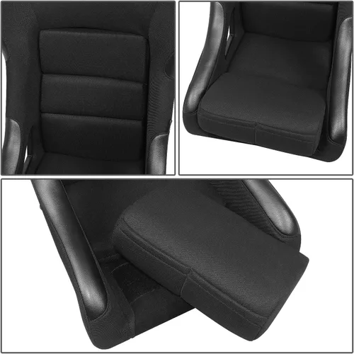 Vista 4 de NRG Innovations NRG-FRP-330 Asiento de carreras tipo bucket de respaldo fijo de fibra de vidrio (pequeño), compatibilidad con arnés de 4 puntos