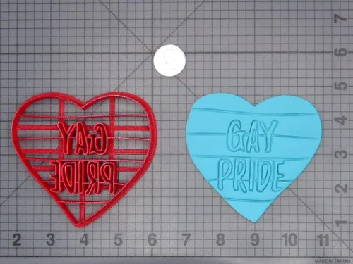 Vista 2 de Gay Pride Heart 266-H808 - Cortador de galletas