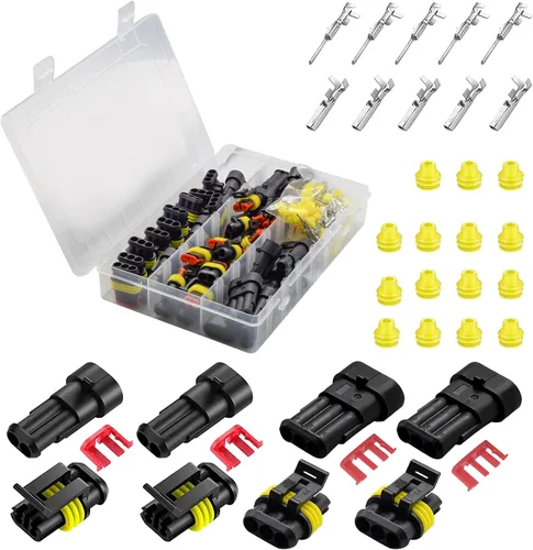 Vista 2 de 20 Kits 2 y 3 Pin Conector Enchufe Automotriz Conector Eléctrico 3 Cable Impermeable Conector Rápido Conexión Reemplazo