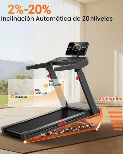 Vista 2 de UMAY Fitness 20% Treadmill with Auto Incline, Running Foldable Treadmills