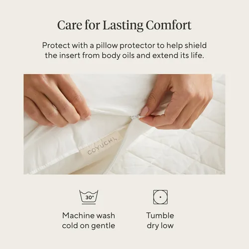 Vista 7 de Coyuchi Relleno de almohada de plumón (estándar, blanco)