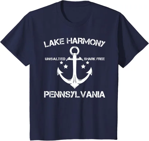 Vista 87 de Playera divertida de Lago Harmony Pennsylvania para acampada o pesca Negro