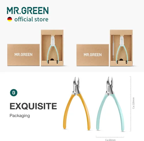 Vista 6 de MR.GREEN Cortaúñas de Acero Inoxidable para Uñas Encarnadas, Cortador de Uñas Gruesas y Duras, Herramientas para Manicura y Pedicura (Verde)