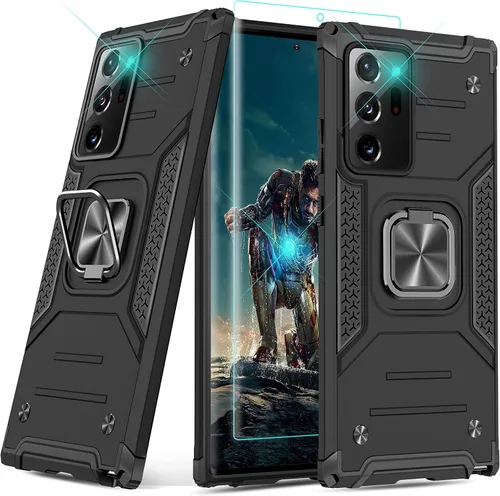 Vista 20 de YmhxcY Funda para Galaxy Note 8, funda para Galaxy Note 8 con protector de pantalla curvado 3D, fundas de grado armadura con soporte giratorio