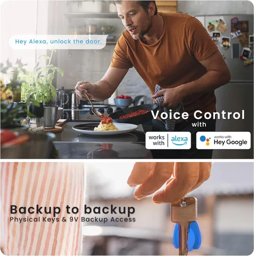 Vista 9 de Lockly Vision Elite - Cerradura inteligente de video con cámara, cerrojo inteligente Wi-Fi para puerta delantera, teclado PIN Genie®, cerradura