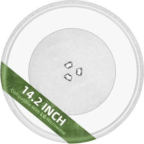 Vista 11 de Placa giratoria de microondas de 9.6 pulgadas con fondo plano para microondas LG compatible con parte # 3390W1A035A Placa de vidrio para microondas