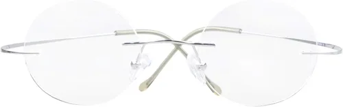 Vista 11 de CessBlu Anteojos de lectura circulares de titanio, lentes de lectura redondos sin montura flexibles para hombres y mujeres