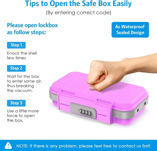 Vista 7 de AMIR Caja de seguridad portátil, cerradura de combinación con código, impermeable, antirrobo, mini caja de seguridad de viaje con cadena extraíble