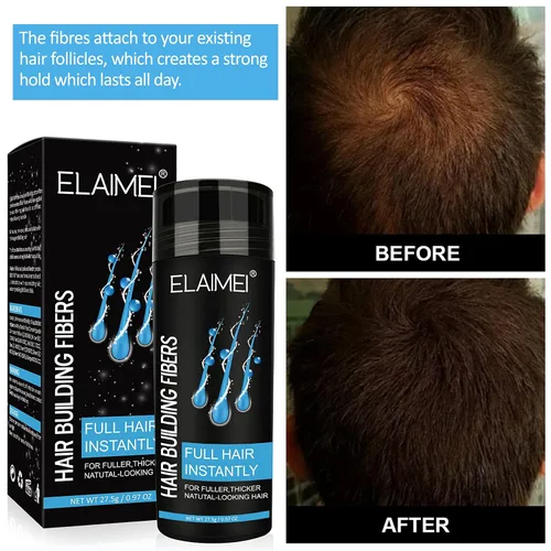 Vista 9 de Polvo de la línea del cabello Fibra del cabello Fibra natural del cabello Aplicar a hombres mujeres Consigue cabello grueso Oculta la pérdida