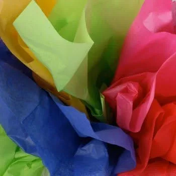 Vista 2 de Bolsa de papel de seda multicolor para regalo, 24 hojas de 20 x 20 pulgadas, fabricada en Estados Unidos