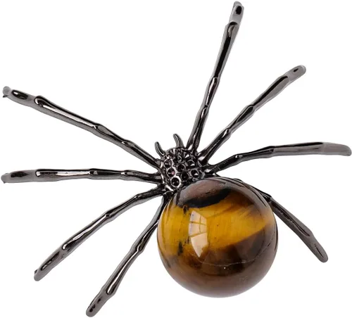 Vista 8 de Runyangshi 1 bola de amatista de cristal natural de 2 pulgadas, hecha a mano, estatua de araña animal, adorno de cristal curativo para decoración