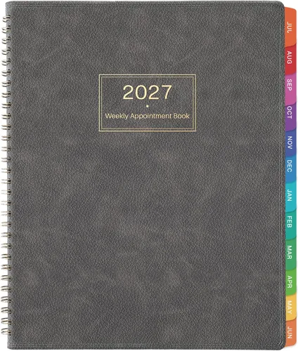 Vista 13 de Libro de citas 2027 - Agenda diaria por hora 2027, enero 2027 - diciembre Negro