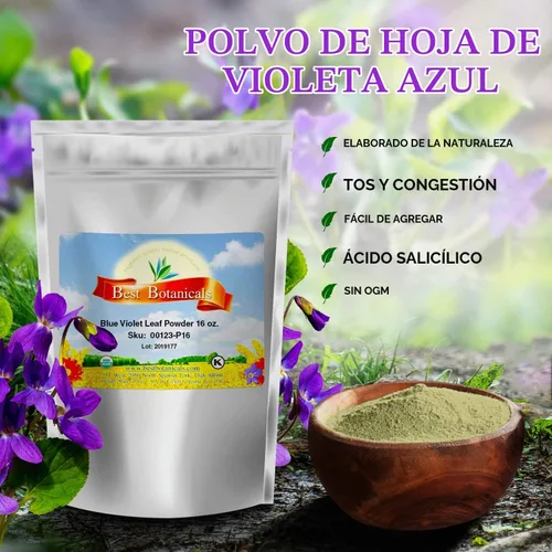 Vista 3 de Best Botanicals Polvo de hoja azul violeta 16 oz.