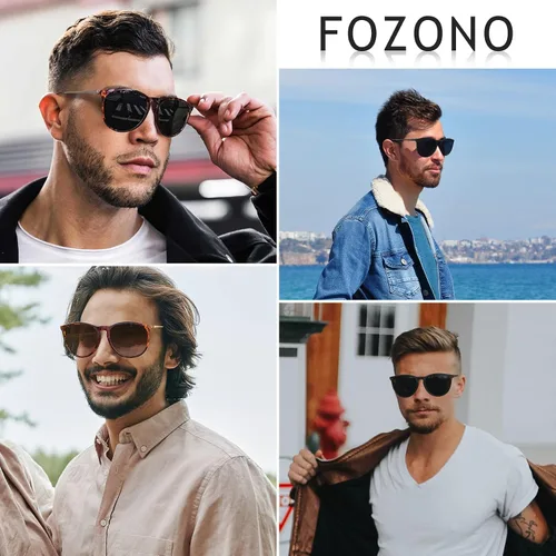 Vista 5 de Fozono Gafas de sol para mujer modernas polarizadas vintage para hombre con protección UV 400