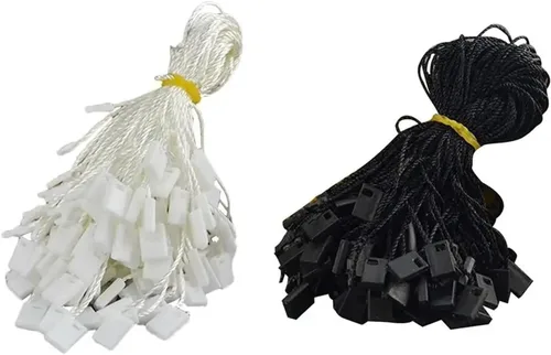 Vista 4 de 2000Pcs Nylon Snap Lock Pin Loop Fastener Hook Ties Easy and Fast to Attach Hang Tag Strings Hangtag Seal Tags(Black)