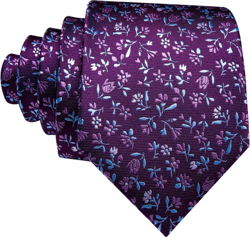 Vista 6 de Barry.Wang Conjunto de corbata de lunares para hombre, gemelos de pañuelo a cuadros, corbatas de moda, corbatas de boda y negocios