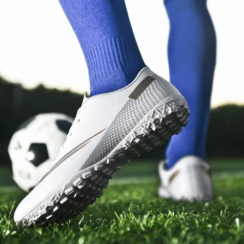 Vista 6 de WINGFAI Zapatos de fútbol para hombre, para interiores y exteriores, cómodos, zapatos de fútbol profesionales, para jóvenes, niños, tenis