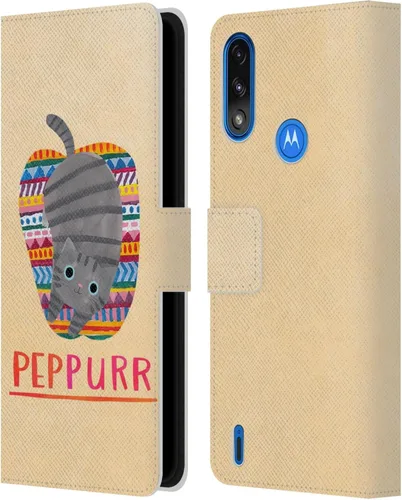 Vista 9 de Head Case Designs Officially Licensed Planet Cat Avocato Puns Leather Book Wallet Case Cover Compatible with Moto E7 Power/Moto E7i Power