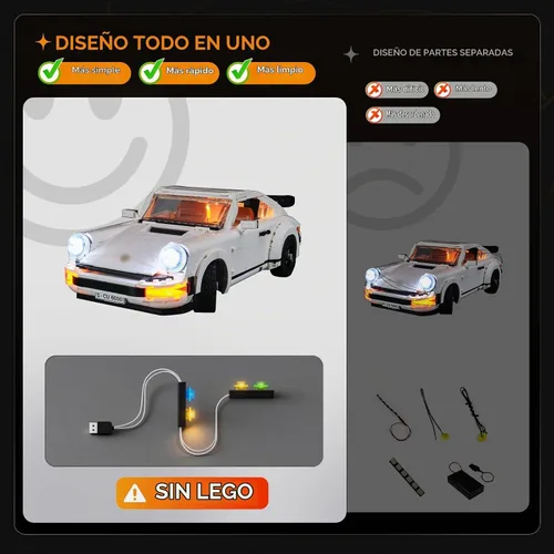 Vista 4 de LIGHTAILING - Juego de luces para Porsche 911 modelo de bloques de construcción, kit de luz LED compatible con Lego 10295 (no incluye el modelo)