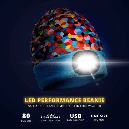 Vista 18 de Gone For a Run Gorros y diademas reversibles con forro polar LED para correr 3 modos de luz
