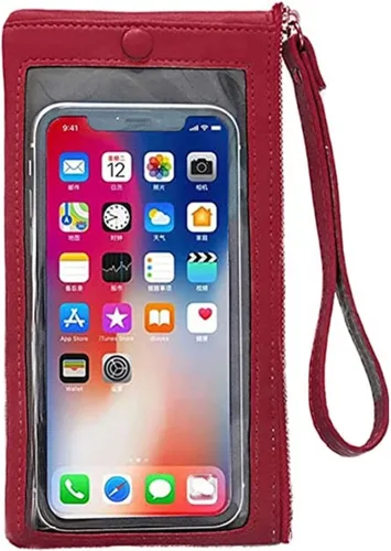 Vista 3 de Funda de cuero para teléfono con pantalla táctil, cartera de mano para mujeres y niñas