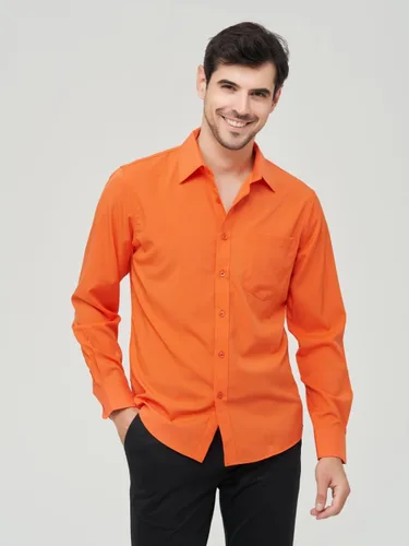 Vista 10 de corfty Camisa de vestir de manga larga para hombre, ajuste regular, elástica, sin arrugas, casual, con botones