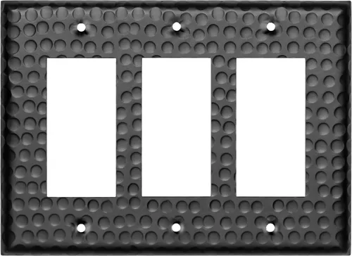 Vista 29 de Monarch Abode placa de pared basculante de una banda, placa de pared de cobre puro martillado a mano para un solo interruptor, cubierta decorativa