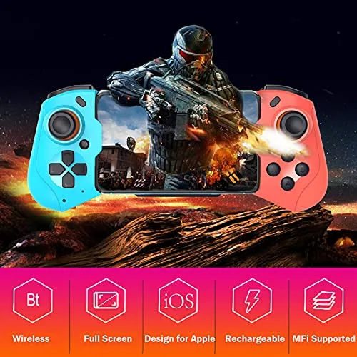 Vista 7 de Joso Mobile Game Controller for iPhone, Android, PC, Steam, Direct Play, 15 Hours Playtime, Phone Controller Gamepad Joystick for iPhone 14 13 12