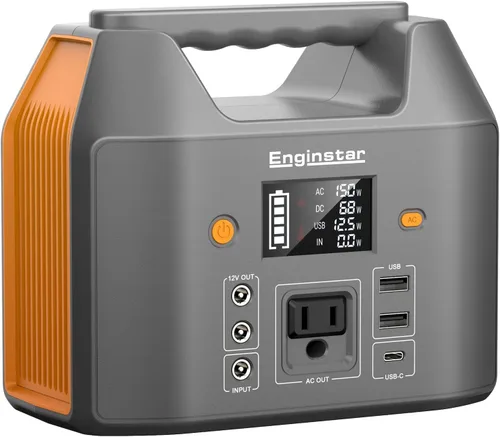 Vista 10 de Estación de energía portátil EnginStar, banco de energía de 150 W y 155 Wh con salida de CA de 110 V, paquete de batería externa portátil con 6