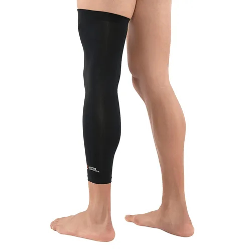 Vista 6 de Copper Compression Manga de compresión para piernas, soporte estabilizador de rodilla con infusión de cobre para correr, desgarro de menisco, ACL