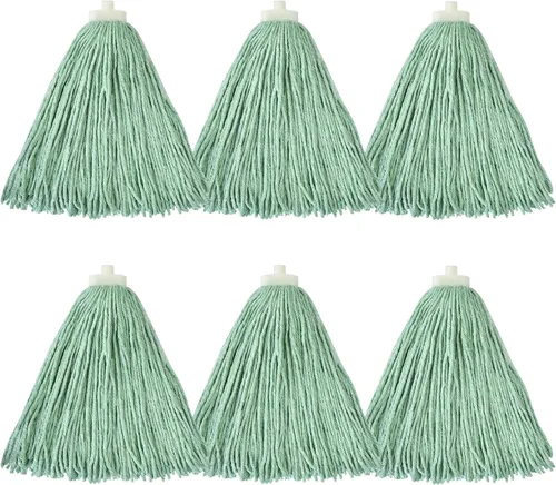 Vista 22 de Matthew - Cabezales de repuesto para trapeador húmedo de algodón resistente (azul, mediano, paquete de 12) con 2 paños de microfibra para uso