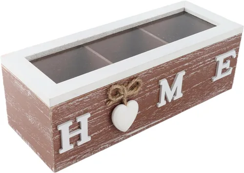 Vista 7 de Tea Bag Organizer Storage Box with Acrylic Lid (Three grids)