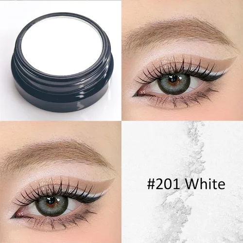 Vista 3 de Erinde Paleta de sombra de ojos blanca mate, sombra de ojos en polvo prensado blanco, ultra mezclable, color pigmentado, larga duración, base