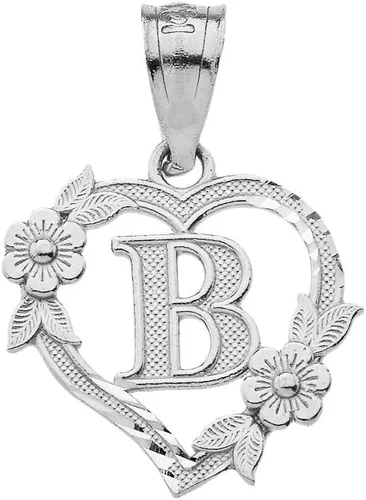 Vista 22 de Colgante de plata de ley con inicial de corazón para mujer, colgante de letra para mujer