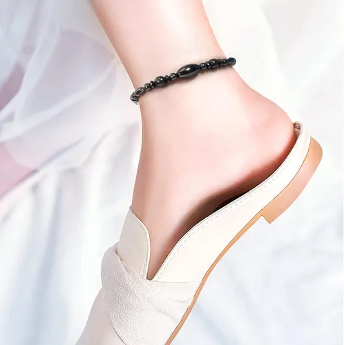 Vista 12 de Emibele Pulsera de desintoxicación linfática delgada para mujer, cuentas de hematita, obsidiana, antihinchazón, estiramiento para aliviar