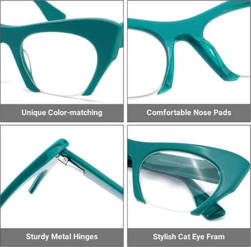 Vista 3 de Zeelool Elegantes lentes de bloqueo de luz azul semisin montura para mujer Kyle FP0099