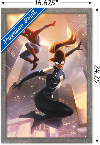 Vista 3 de Trends International Marvel Comics Spider-Man - Póster de pared #8 de Spider-Girl, 22.4 pulgadas de largo x 14.7 pulgadas, versión enmarcada