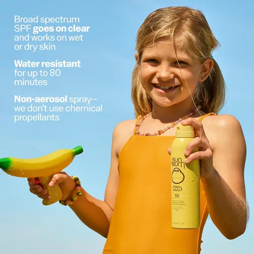 Vista 2 de Sun Bum Protector Solar SPF 50 para Niños Spray Corporal Transparente - Amplio Espectro Resistente al Agua con Vitamina E - Aplicación en Piel
