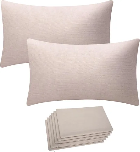 Vista 13 de Fundas de almohada de sublimación en blanco de 16 x 16 pulgadas, fundas de almohada beige a granel para vinilo de transferencia de calor, juego de 6