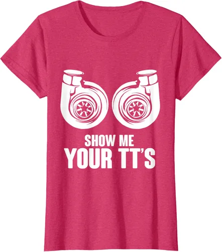 Vista 7 de Funny Show Me Your TT's Twin Turbo Car Racing Camiseta, Negro, S