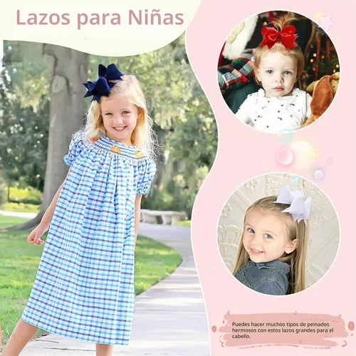 Vista 5 de 20 unidades de Oaoleer, pinzas de cocodrilo con lazos de grogrén en capas de 11.4 cm, accesorios para el cabello para bebés, niñas pequeñas, niños